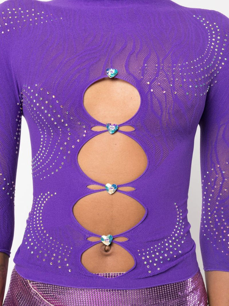 Purple Pandora Cut-out Top