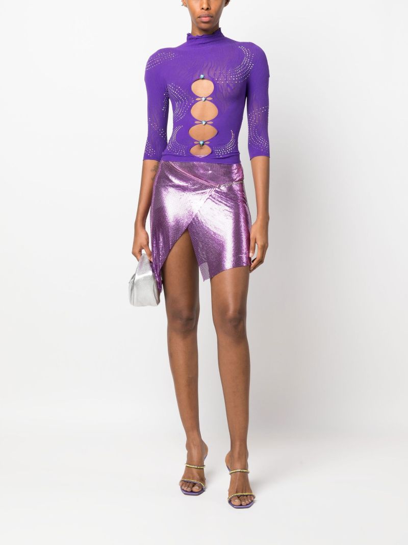 Purple Pandora Cut-out Top
