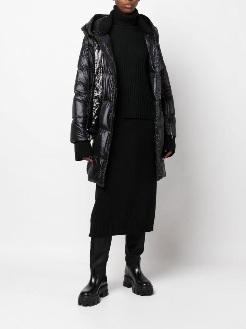 Black Ribbed Knit Wool Sweater