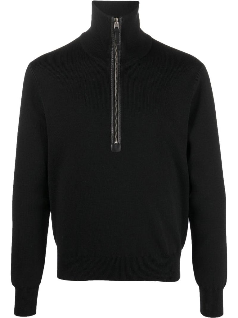 Black Ribbed Wool Sweater