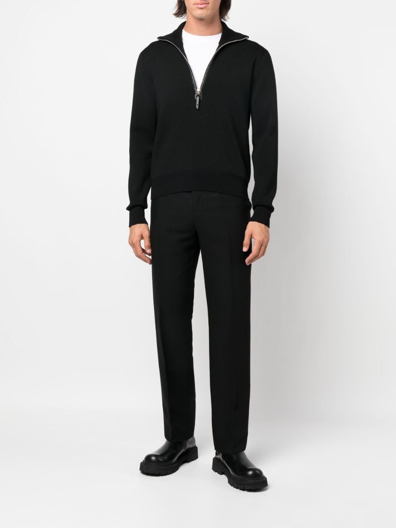 Black Ribbed Wool Sweater