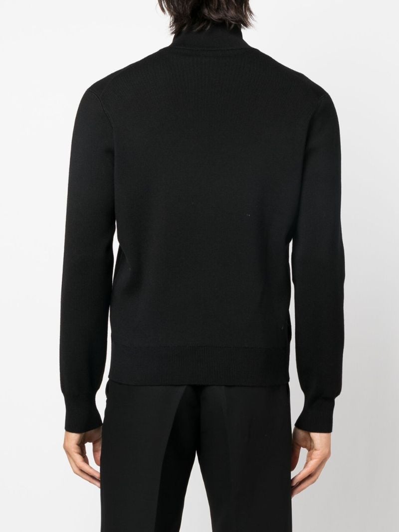 Black Ribbed Wool Sweater