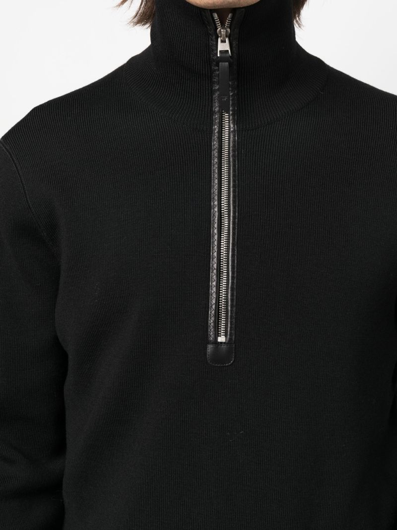 Black Ribbed Wool Sweater