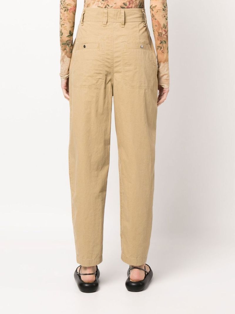Neutral Kiana Tapered Cotton Trousers
