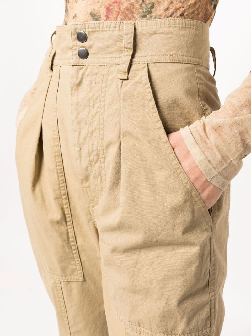 Neutral Kiana Tapered Cotton Trousers