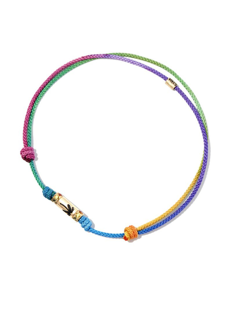 14k Yellow Gold Rainbow Cord Bracelet