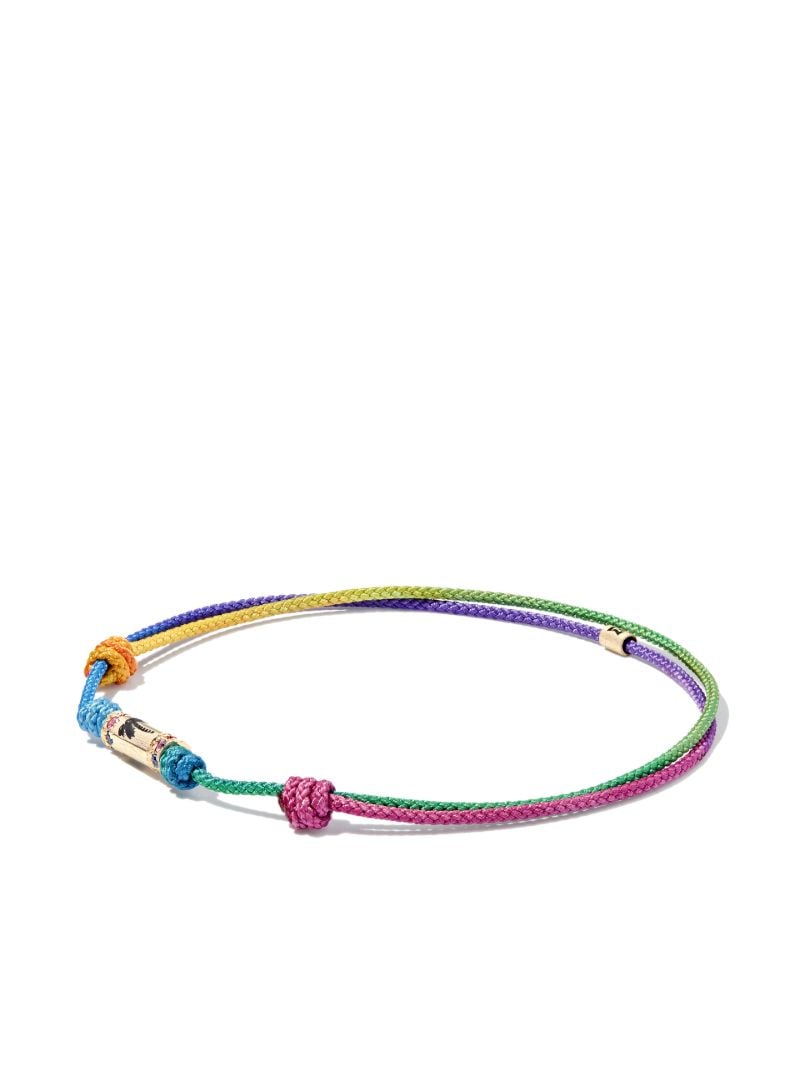 14k Yellow Gold Rainbow Cord Bracelet
