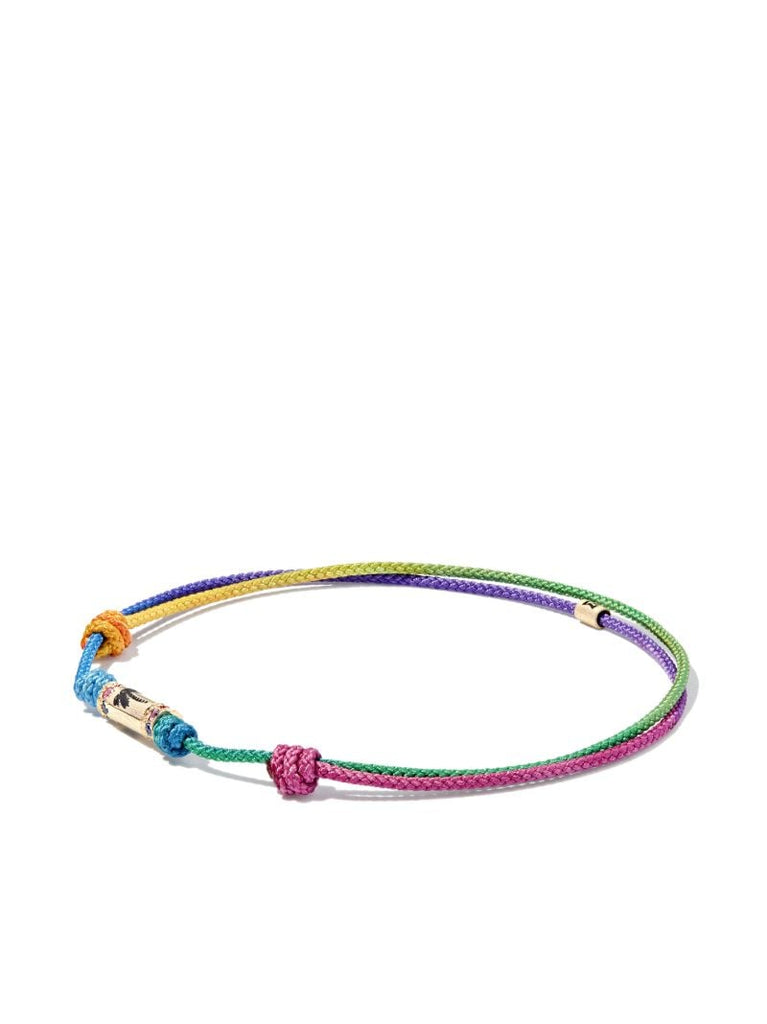 14k Yellow Gold Rainbow Cord Bracelet