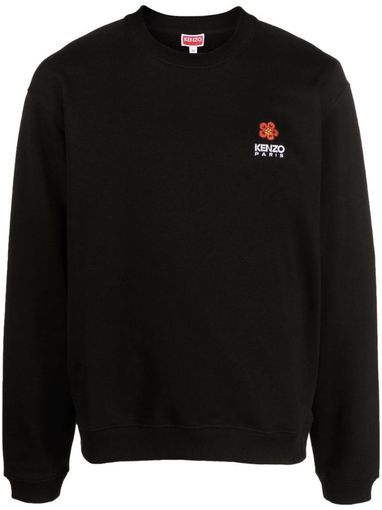 Black Boke Flower Embroidered Sweatshirt