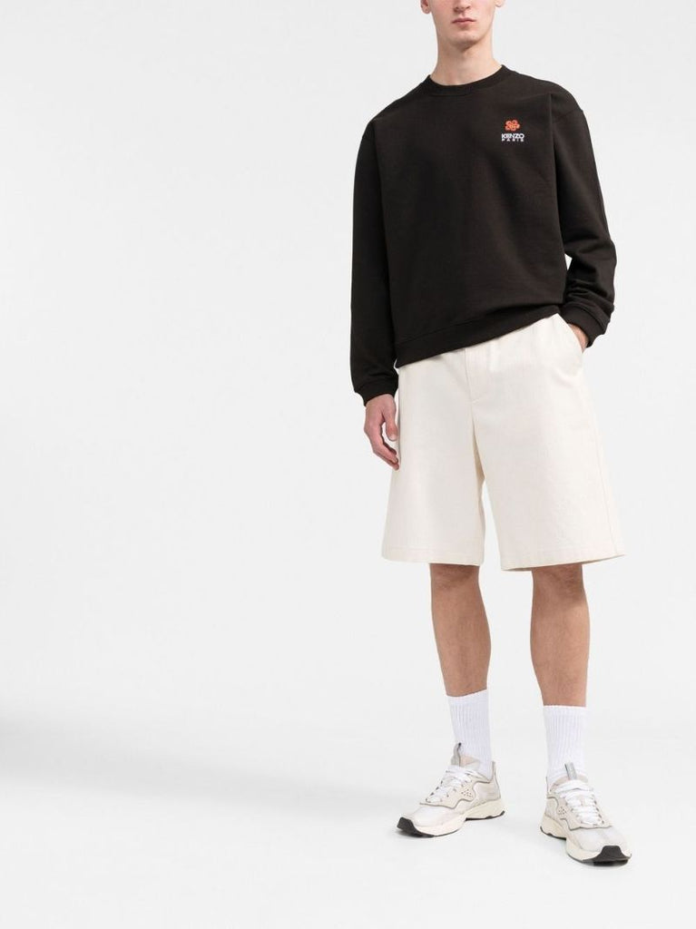 Black Boke Flower Embroidered Sweatshirt