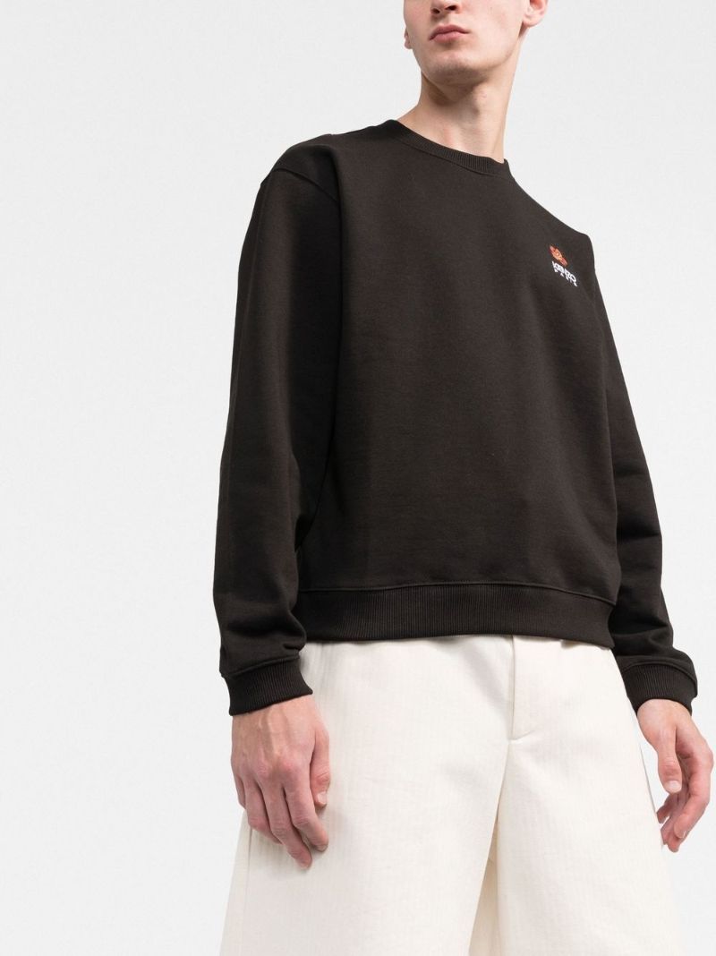 Black Boke Flower Embroidered Sweatshirt