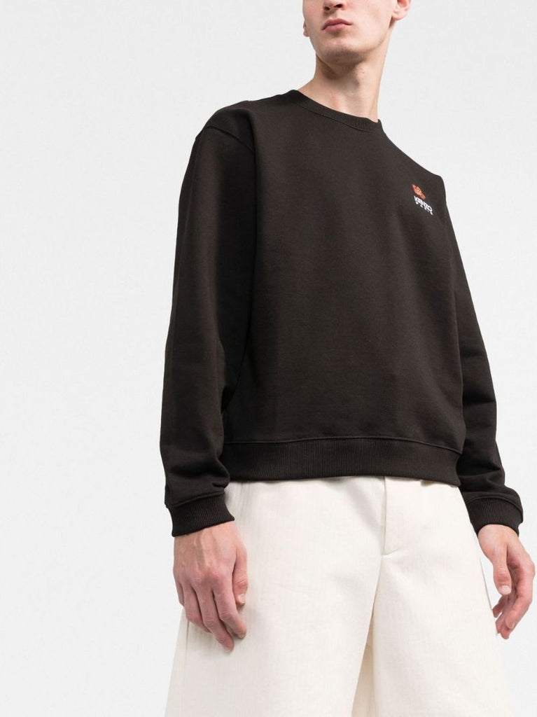Black Boke Flower Embroidered Sweatshirt