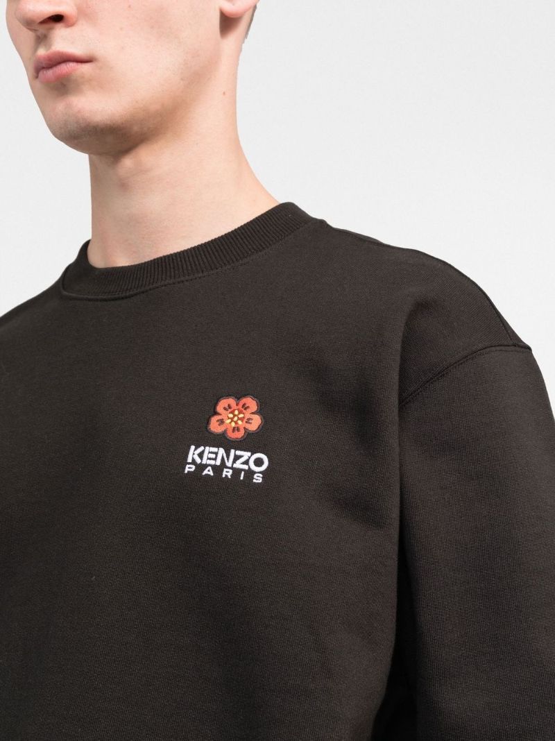 Black Boke Flower Embroidered Sweatshirt