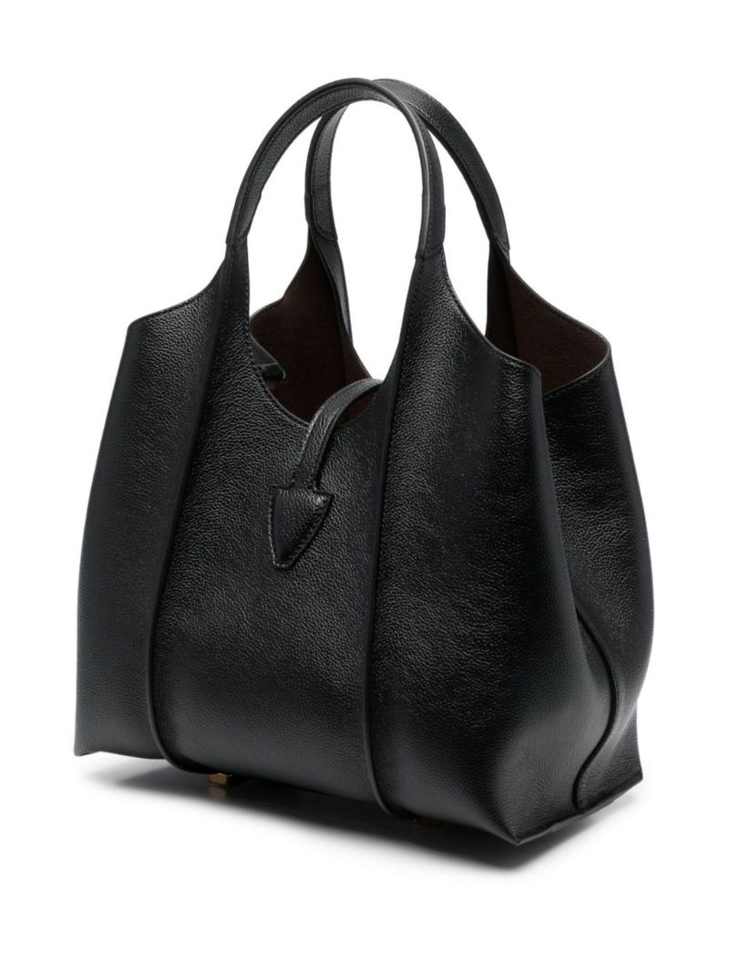 Black T Timeless Mini Leather Tote Bag