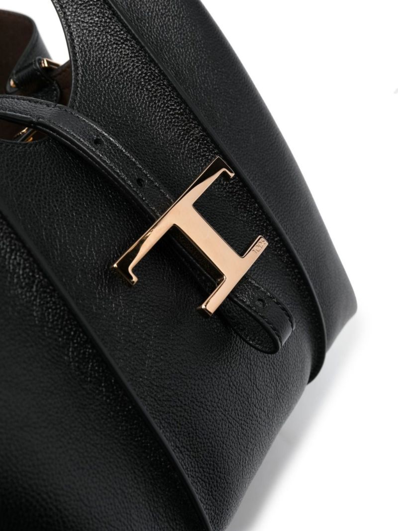 Black T Timeless Mini Leather Tote Bag