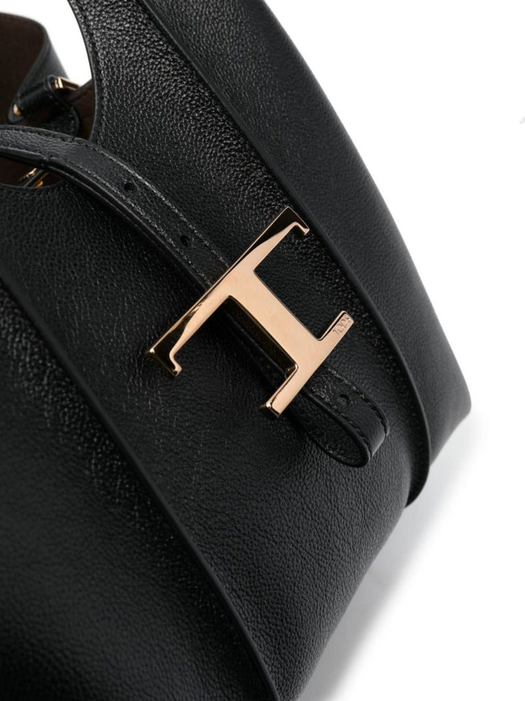 Black T Timeless Mini Leather Tote Bag