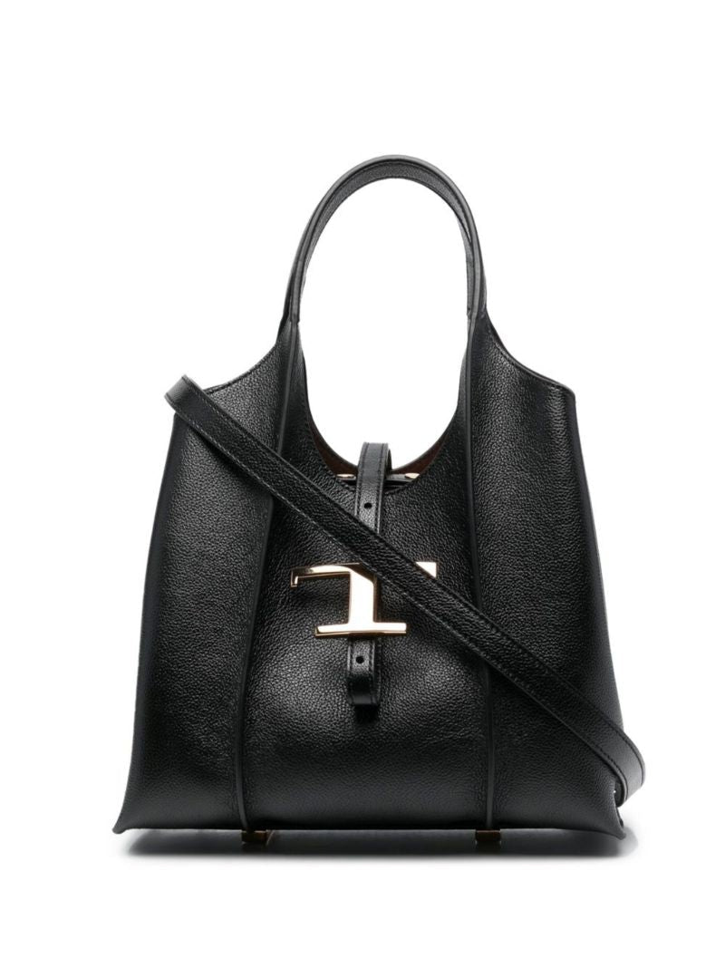 Black T Timeless Mini Leather Tote Bag
