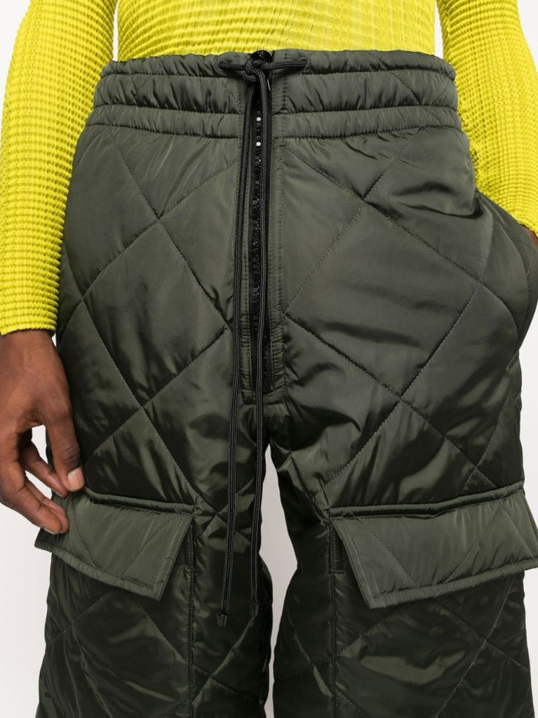 Green Perry Quilted Track Pants