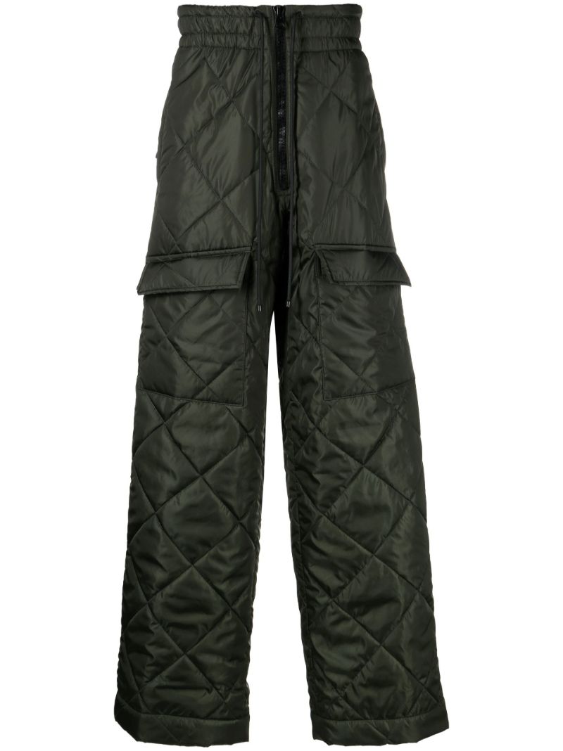 Green Perry Quilted Track Pants