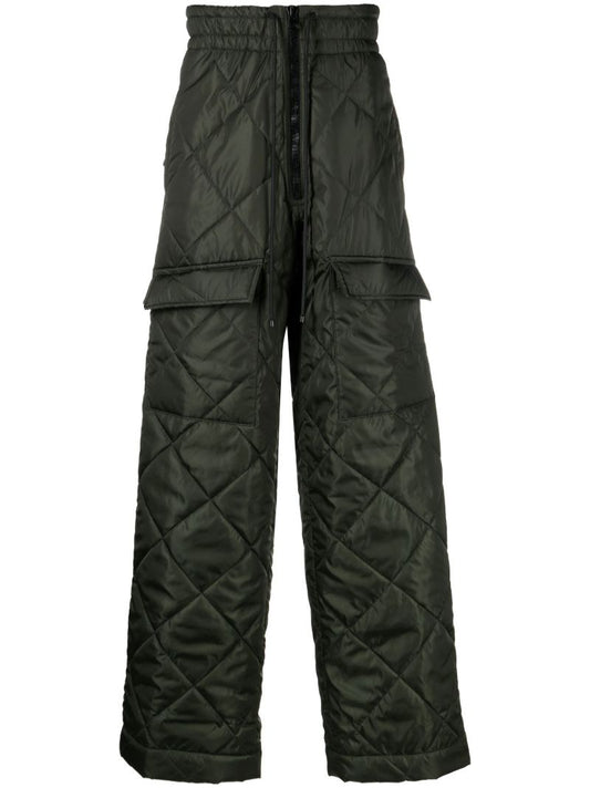 Green Perry Quilted Track Pants