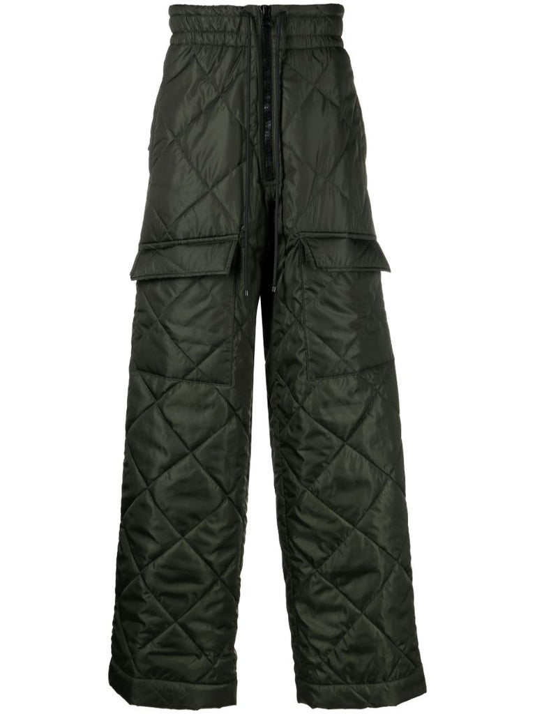 Green Perry Quilted Track Pants