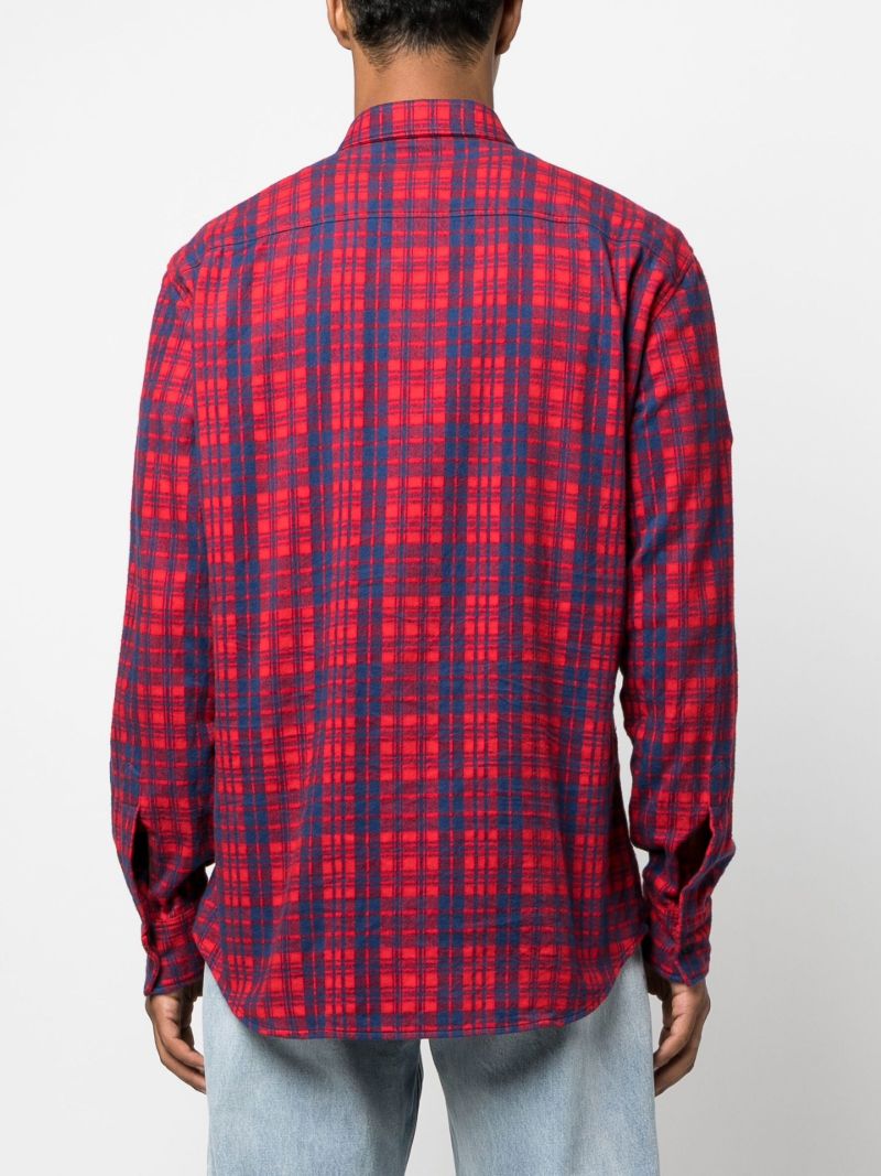 Red Dan Check Print Cotton Shirt