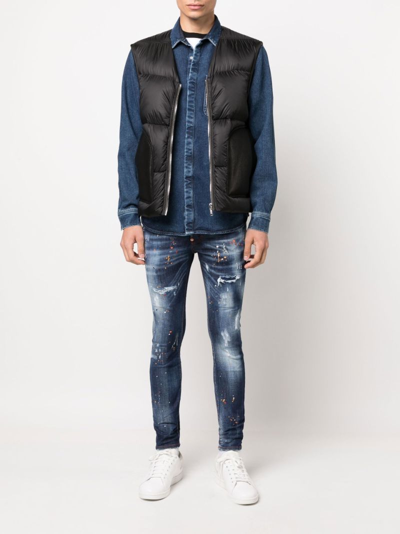 Blue Paint Splatter Slim Leg Jeans