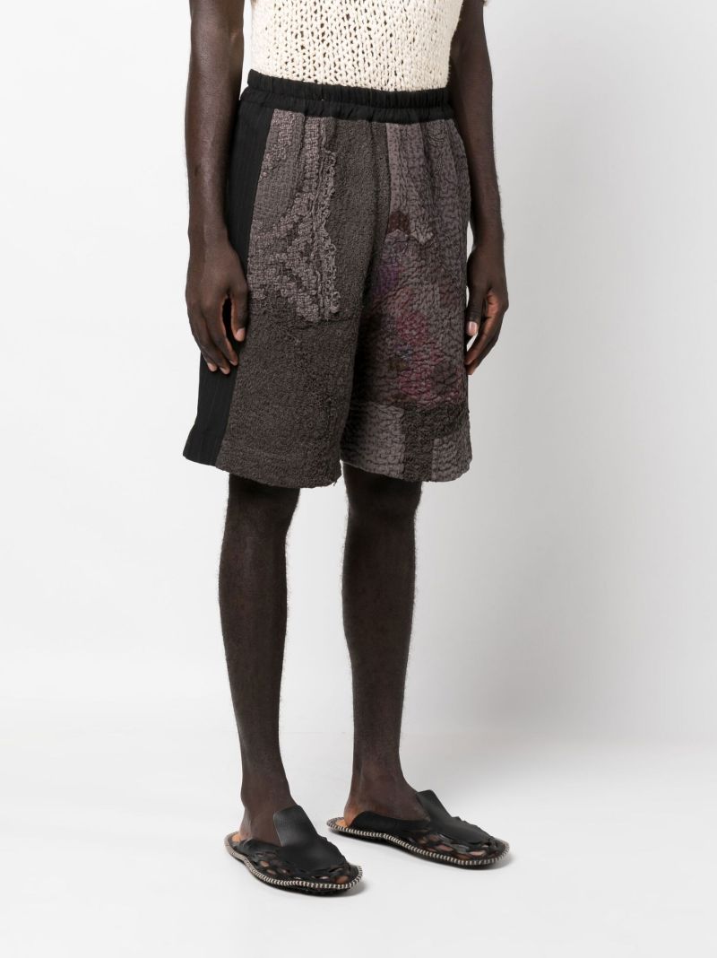 Brown Donny Patchwork Shorts