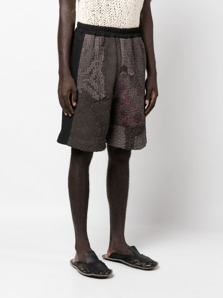 Brown Donny Patchwork Shorts