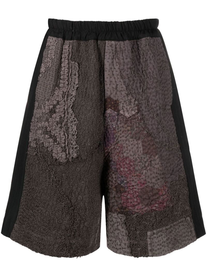 Brown Donny Patchwork Shorts