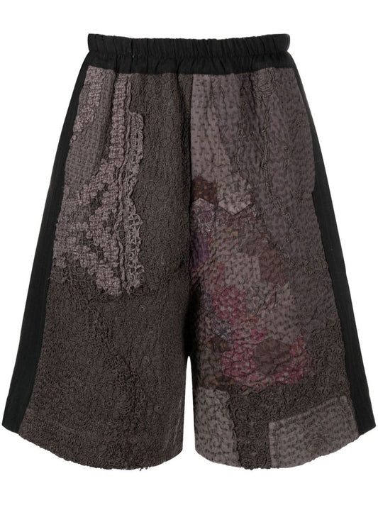 Brown Donny Patchwork Shorts