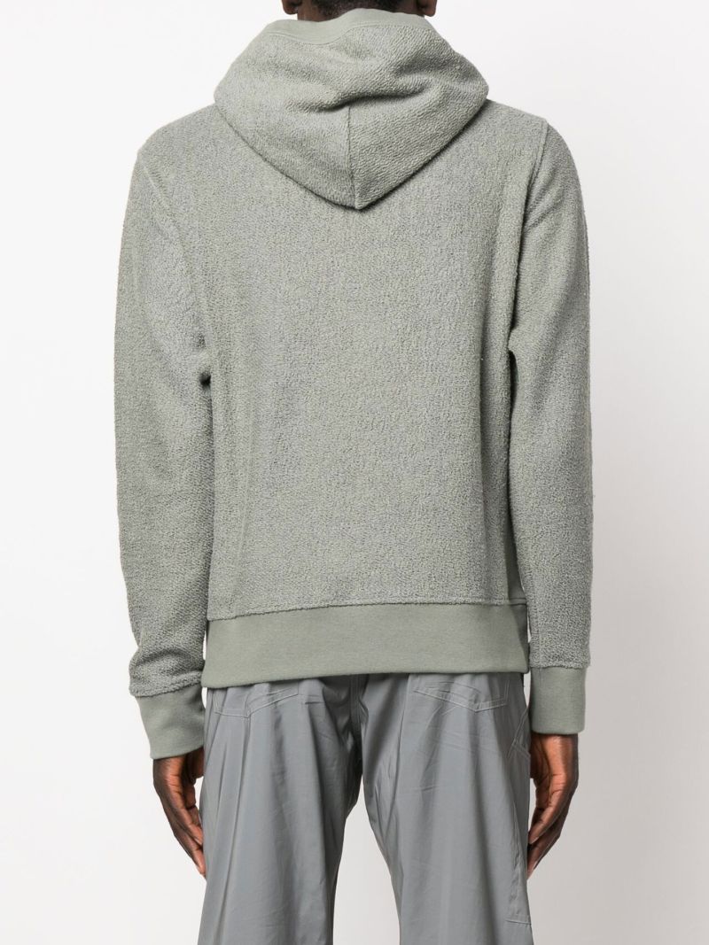 Grey Ruched Silk Lining Hoodie