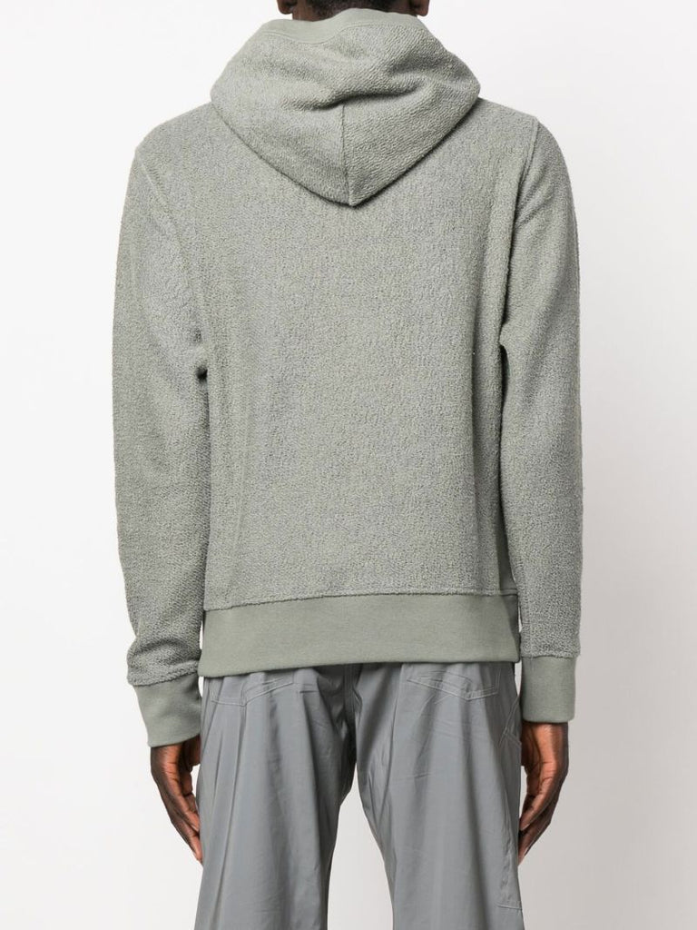 Grey Ruched Silk Lining Hoodie