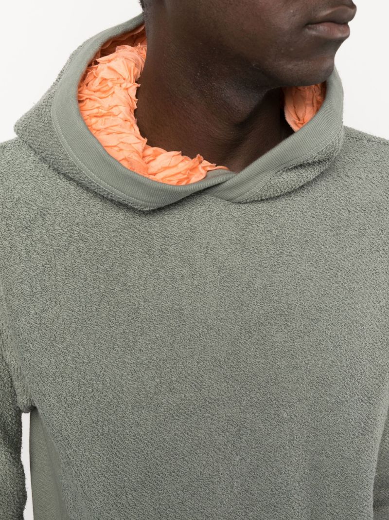 Grey Ruched Silk Lining Hoodie