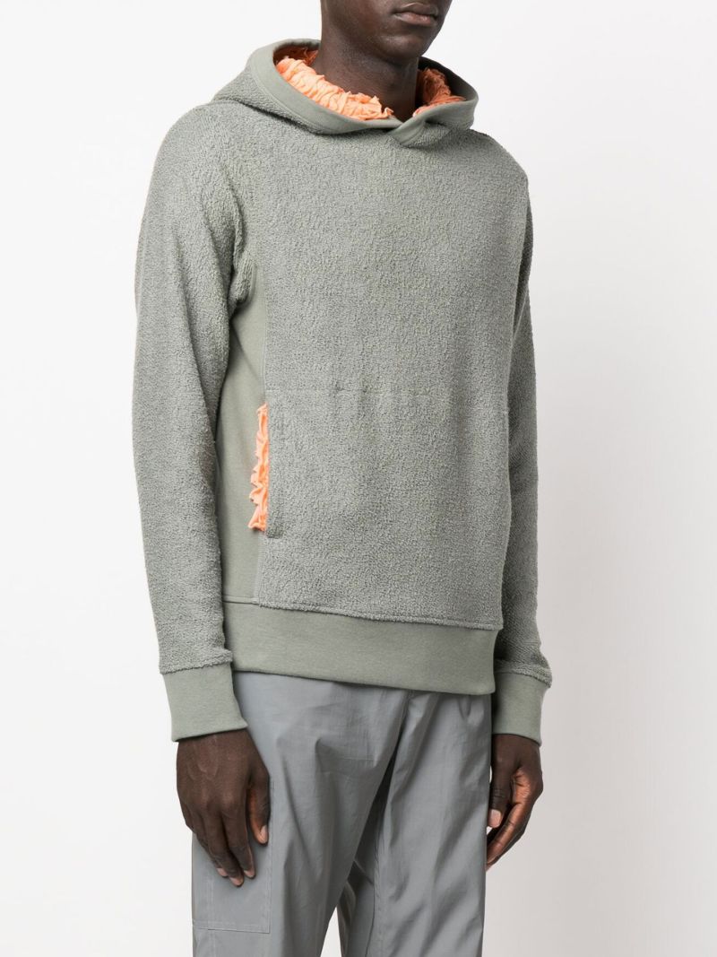 Grey Ruched Silk Lining Hoodie