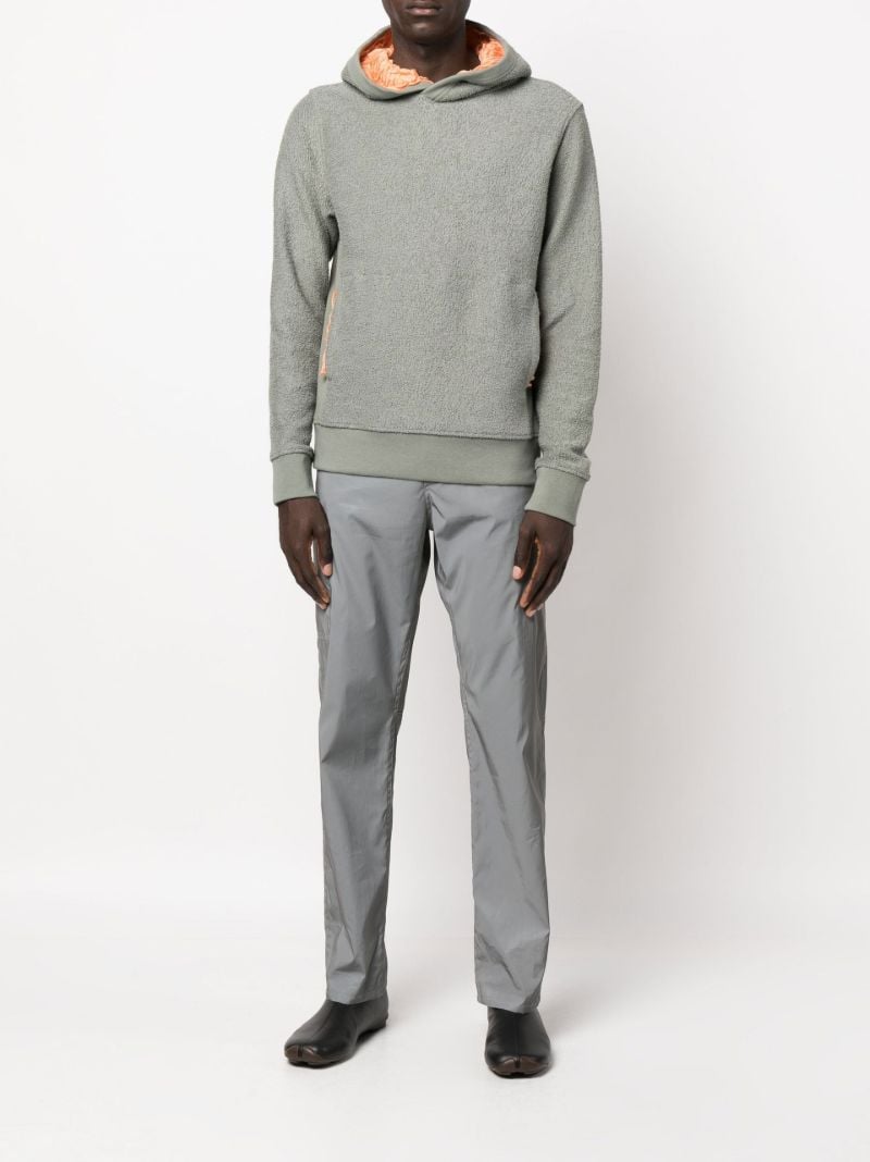 Grey Ruched Silk Lining Hoodie