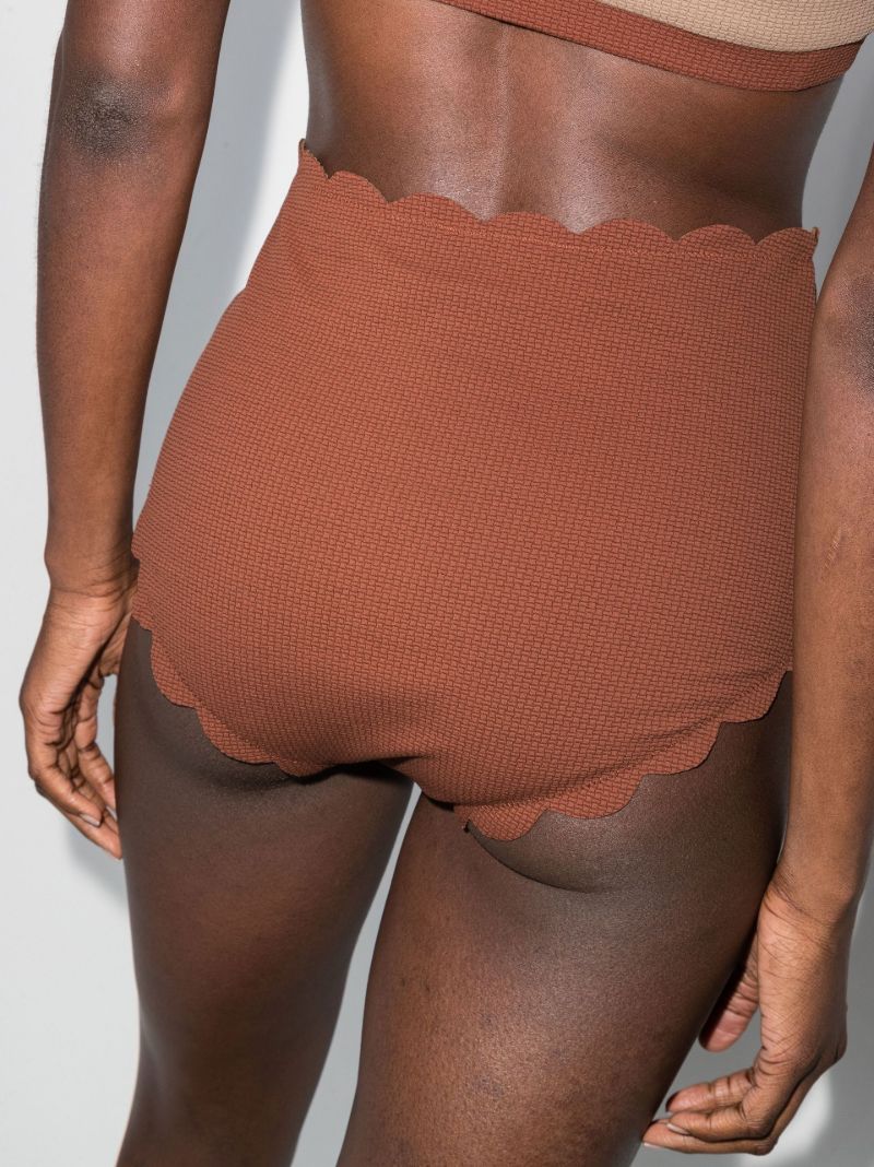 Brown Santa Monica Scalloped Bikini Bottoms