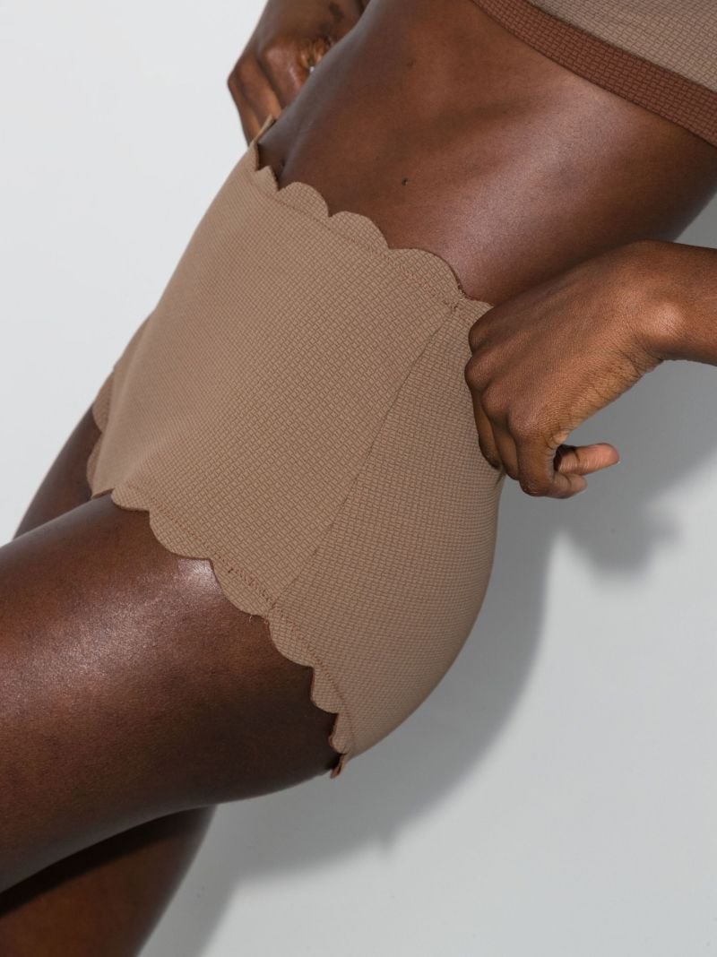 Brown Santa Monica Scalloped Bikini Bottoms