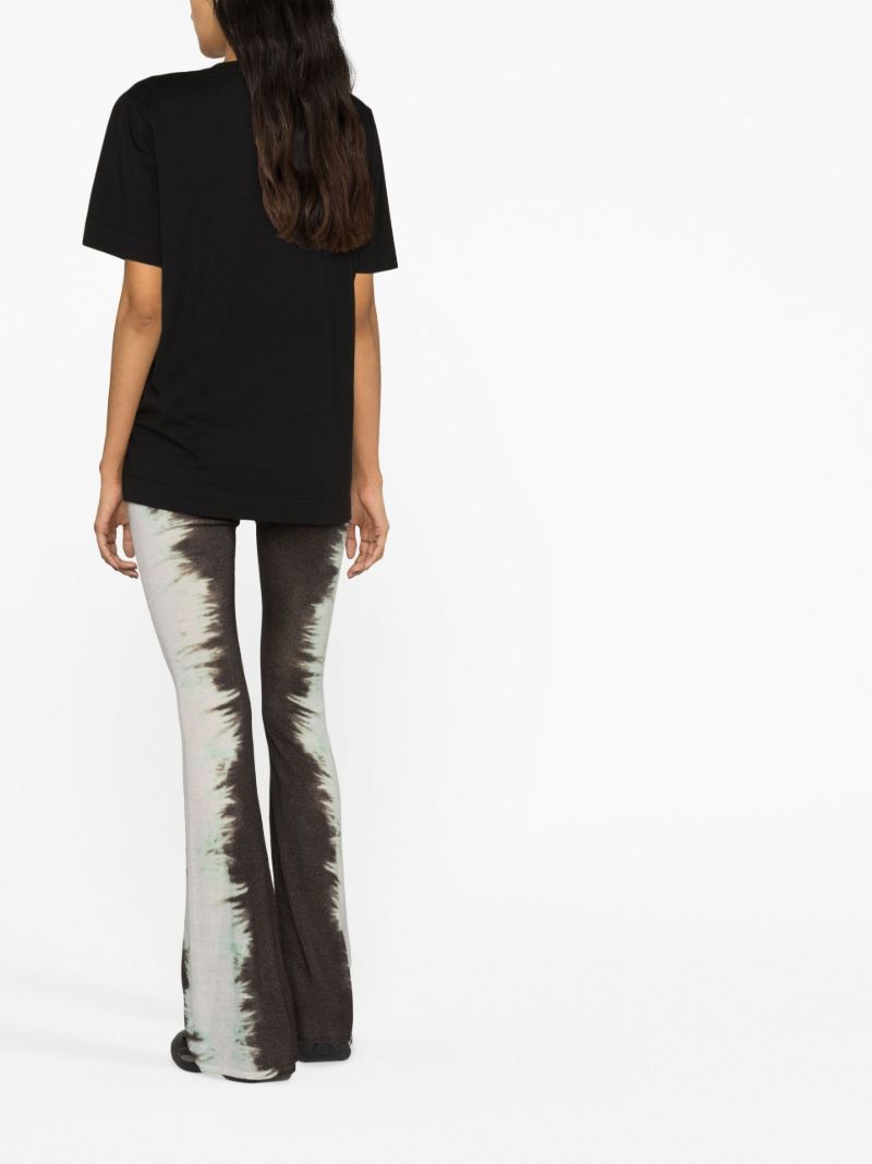 Black Techno Print Cotton T-shirt
