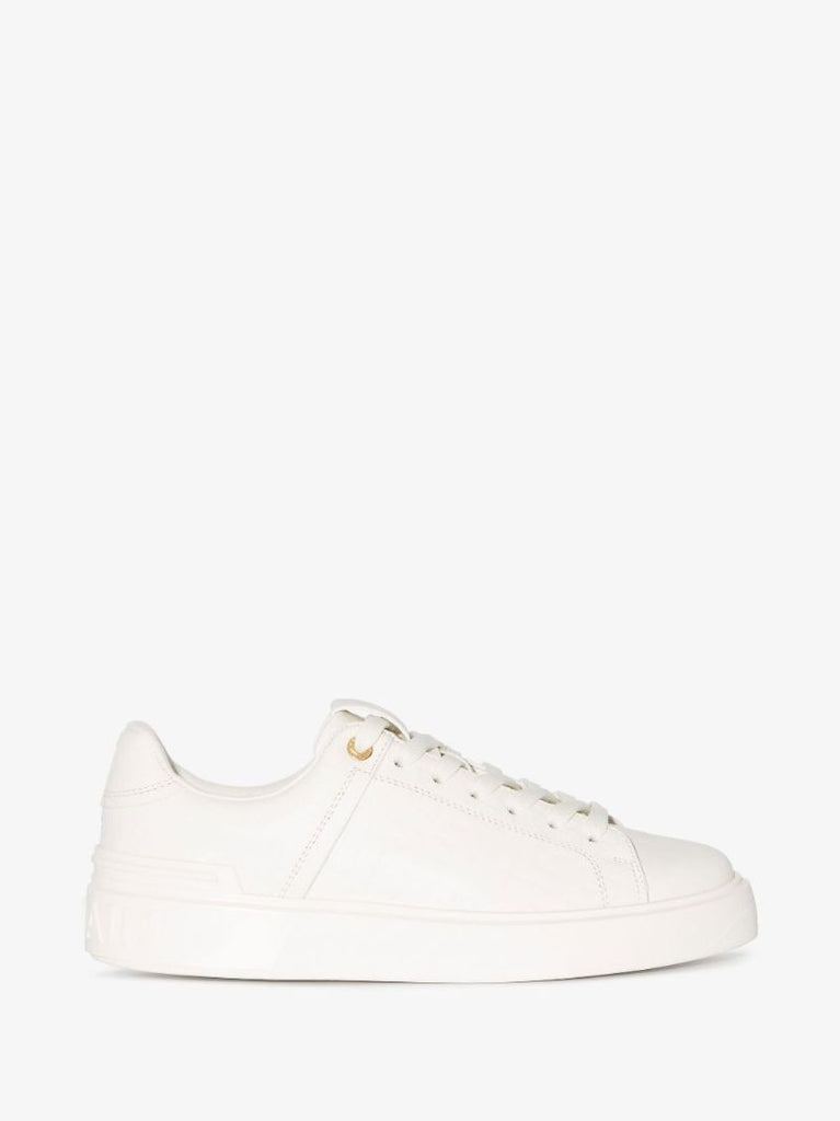 White B-court Low Top Leather Sneakers