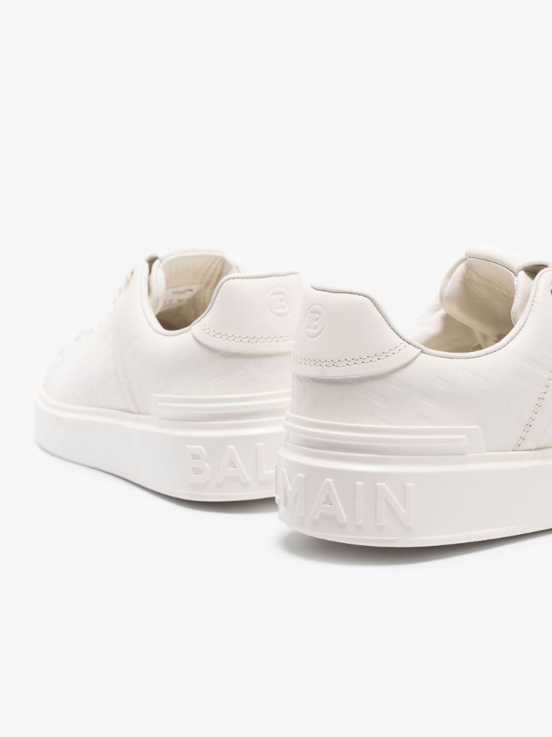 White B-court Low Top Leather Sneakers