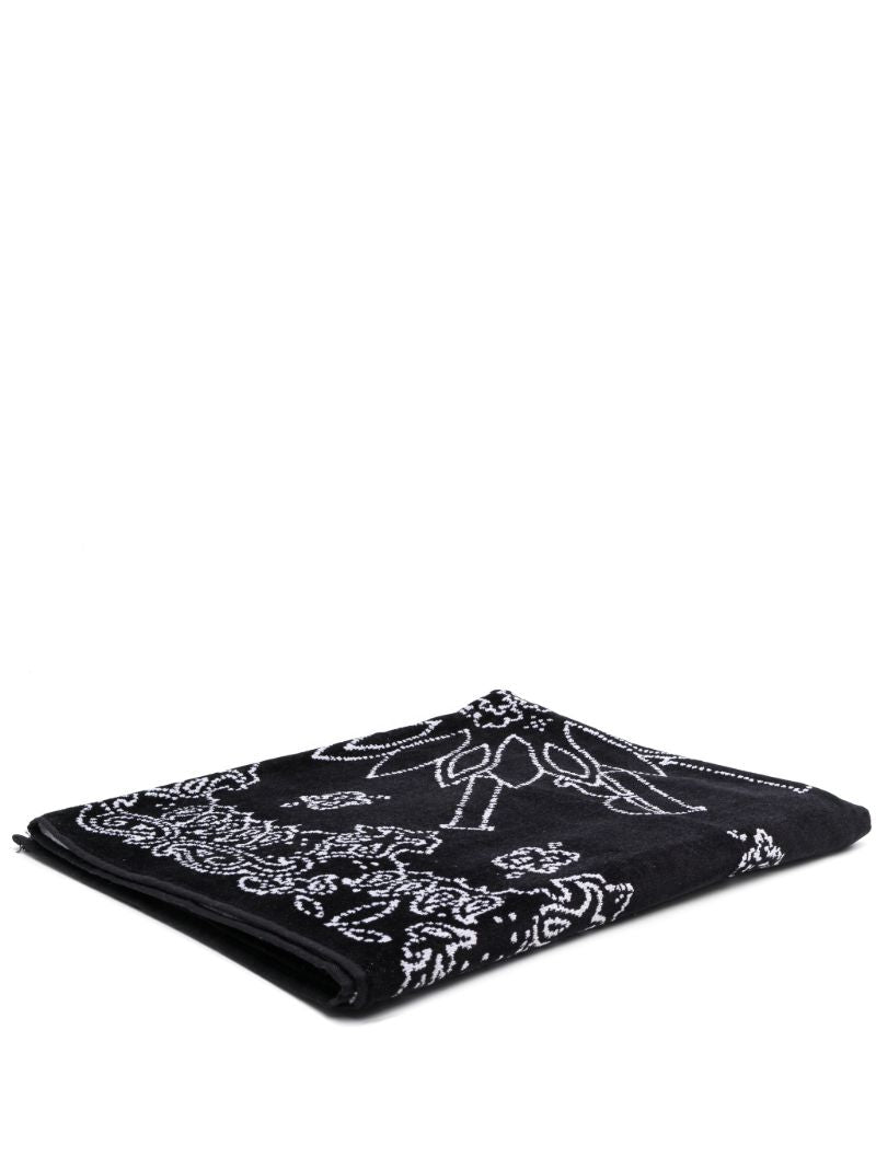 Black Bandana Cotton Beach Towel