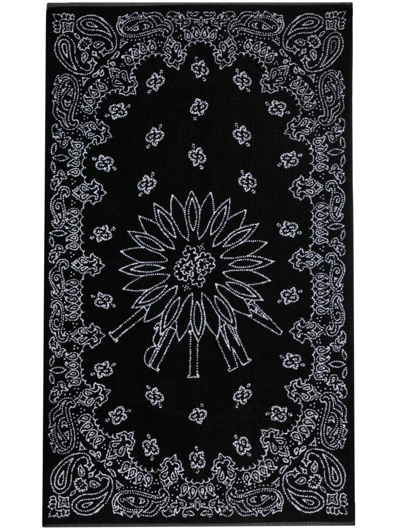 Black Bandana Cotton Beach Towel