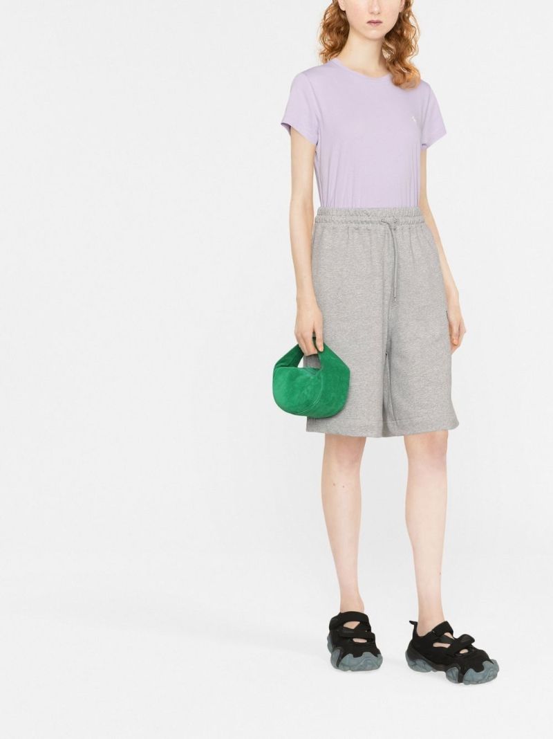 Grey Embroidered Logo Track Shorts