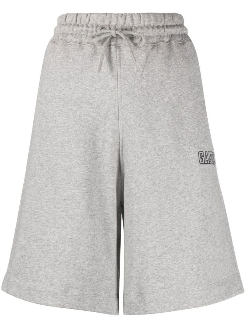 Grey Embroidered Logo Track Shorts