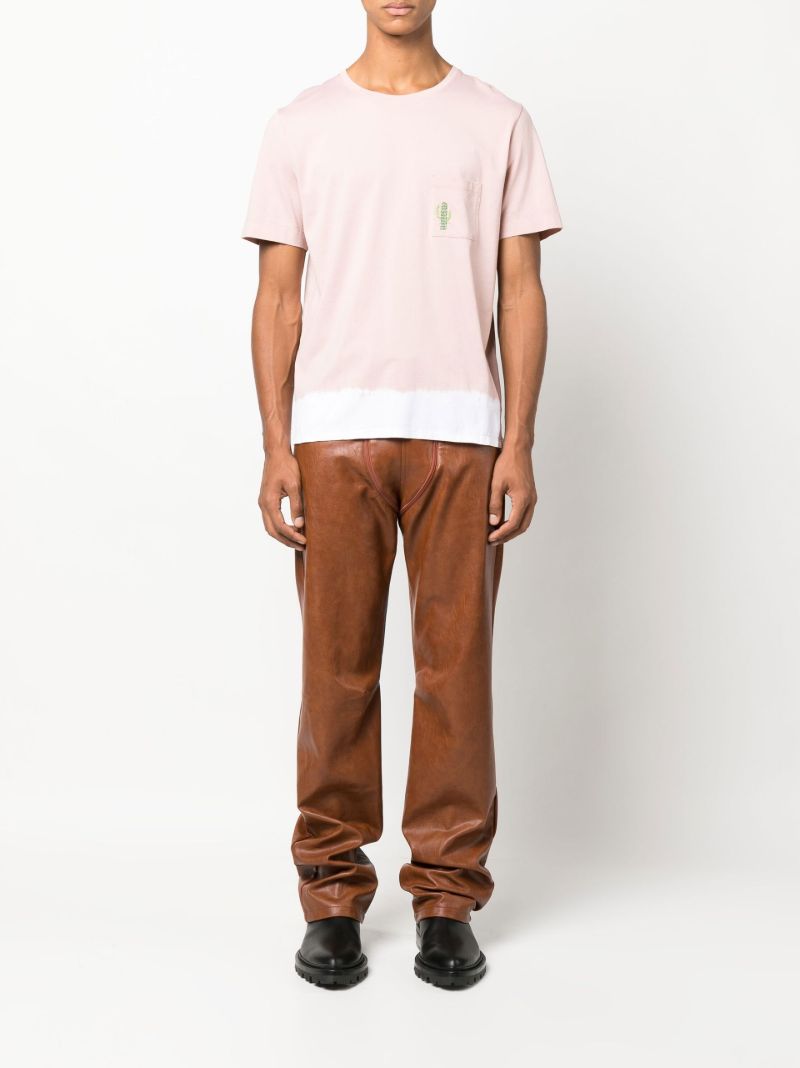 Pink Embroidered Pocket T-shirt