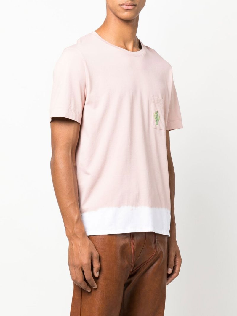 Pink Embroidered Pocket T-shirt