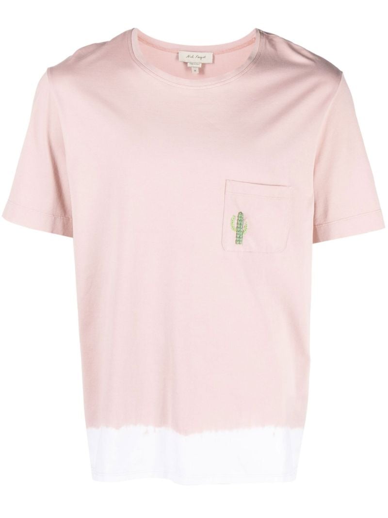 Pink Embroidered Pocket T-shirt