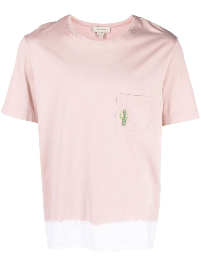Pink Embroidered Pocket T-shirt