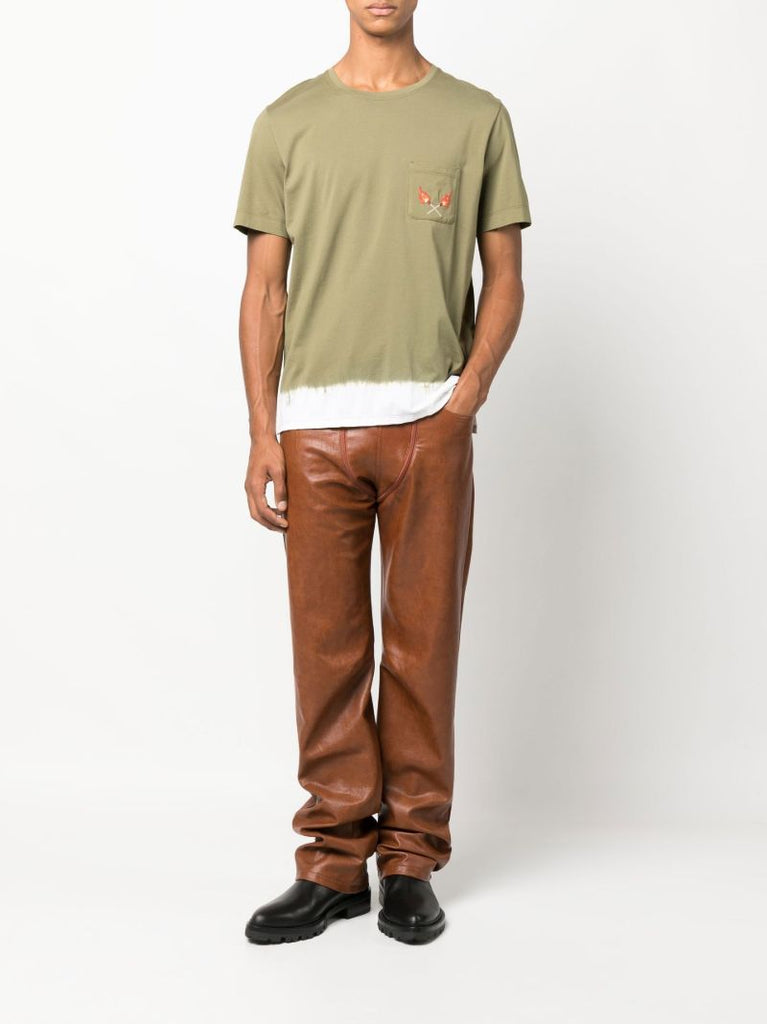Green Embroidered Pocket T-shirt